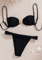 solid color starfish drawstring sexy bikini Two Pieces women swimsuit