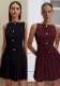 Spring Summer women's  solid color sleeveless Slim Waist pleated short dress