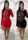 Fashion solid color sexy lacemesh Patchwork design See-Through Bodycon short dress for women