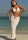 Solid Color Mesh Long Skirt Starfish Bikini Three-Piece Swimsuit