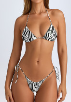 Halter Neck Two Pieces Bikini Sexy Leopard Summer Women's Swimsuit