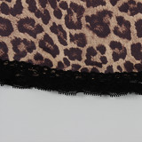 Lace-Patchwork Slim Leopard Print Sexy Bodycon Short Dress for Women