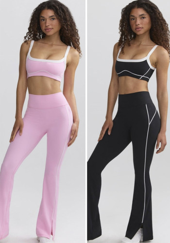 Casual Sports Women's Tight Fitting Pants High Stretch Quick-Drying Bell Bottom Pants High-Waisted Yoga Pants