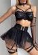 Sexy lace See-Through Mesh sexy six-piece Lingerie set