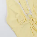 Lace-Patchwork Halter-Neck Top Summer Solid Color Vest