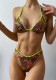leopard print swimsuit women's Lace-Up two piece bikini Set