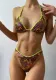 leopard print swimsuit women's Lace-Up two piece bikini Set