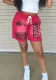 Women Spring Summer Letter Print Casual Shorts