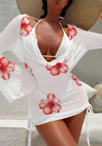 Women Beach Long Sleeve Bikini Swimsuit Three-Piece