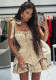 Women Summer Bow Tie Buttoned Irregular Strap Dress