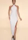 Women sexy backless party Halter Neck slit bandage dress
