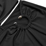 Women's Fashion Solid Color Slim Sexy Slit Long Dress