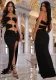 Women's Fashion Solid Color Slim Sexy Slit Long Dress