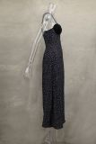Spring Summer Style Contrast Slim Waist Polka Dot Print Dress