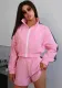 Fashion Women's Long Sleeve Zipper Sports Jacket and Shorts Two Piece Set Casual Sportswear