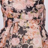 Summer Sweet Floral Strap Sleeveless A line Long Dress