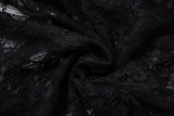 Spring Summer Women's Sexy See Through Lace Strapless Slim Slit Dress