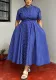 Summer Plus Size Women's Short Sleeved V neck Bohemian Polk Dot Print Long Dress