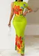 Women's Elegant Summer Fashion Floral Print Sleeveless Top and Casual Holidays Long Skirt Two piece Set