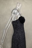 Spring Summer Style Contrast Slim Waist Polka Dot Print Dress