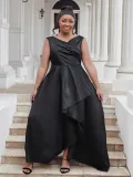 Women Sexy Solid Off Shoulder Sleeveless Dress