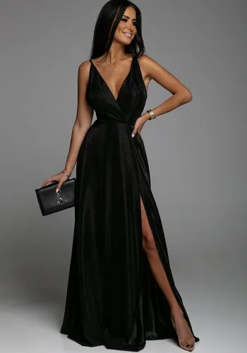 Women Spring Summer V-Neck Slit Strap Dress