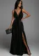 Women Spring Summer V-Neck Slit Strap Dress