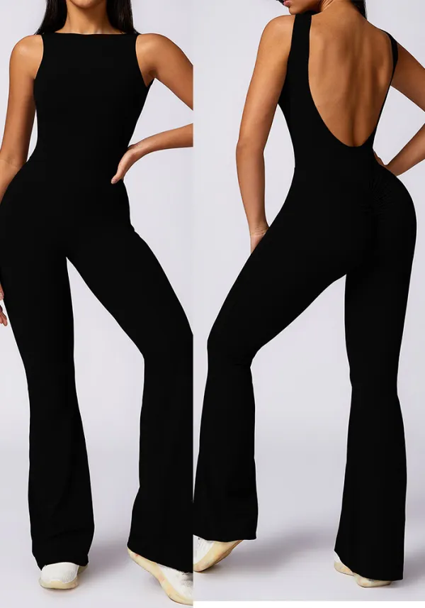 Women Sports Yoga Sleeveless Jumpsuits