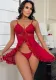 Women Sexy V-neck Lace Suspender Suspender Slit Nightdress Sexy Lingerie