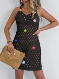 Women Hollow Suspender Dress Beach Bikini Cover-up Dress