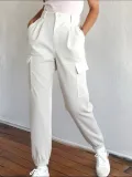 Women Casual Pocket Cuff Cargo Pants