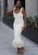 Women Fall and Winter Braided Cord Strap Bodycon Tassel Dress