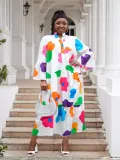 Women Casual Print Patchwork Multi-Color Long Sleeve Dress