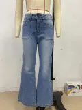 Women Casual Stretchy Denim Wide Leg Pants
