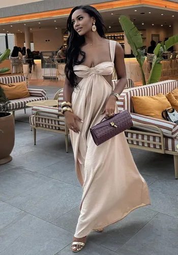 Women Sexy Strapless Hollow Dress