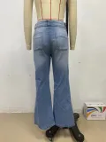 Women Casual Stretchy Denim Wide Leg Pants