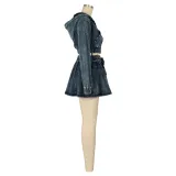 Women Denim Jacket and Skirt Two Piece Set