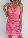 Women Hollow Suspender Dress Beach Bikini Cover-up Dress