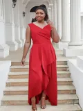Women Sexy Solid Off Shoulder Sleeveless Dress