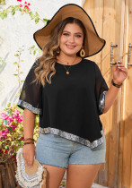 Plus SizePlus Size Women round neck irregular top