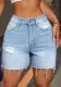 Women Summer Stretchy Ripped Casual Denim Shorts