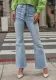 Women Casual Stretchy Denim Wide Leg Pants