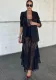 Women Sexy Lace See-Through Strap Maxi Dress