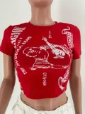 Women Print Short Sleeve Top T-shirt