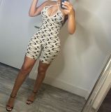 Halter Neck Strapless Women Printed Slim Fit Jumpsuit