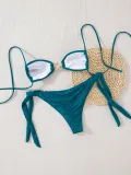 solid color lace starfish decoration sexy bikini Two Pieces swimsuit for women