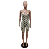 Halter Neck Strapless Women Printed Slim Fit Jumpsuit