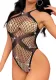 Sexy Mesh Hollow Sexy Lingerie Beaded See-Through Low Back Bodysuit
