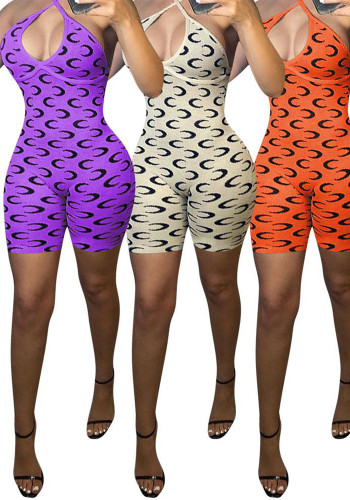 Halter Neck Strapless Women Printed Slim Fit Jumpsuit