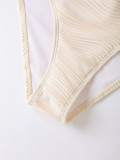 pleated low waist sexy Two Pieces bikini swimsuit for women